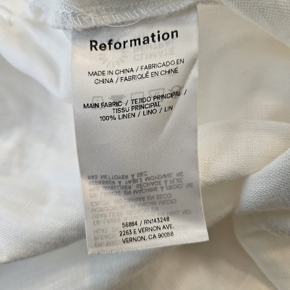 Reformation Olina Linen Pants White Linen Pants Size XL NWOT - Picture 8 of 9